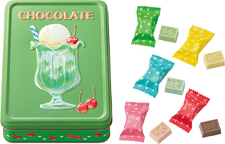 メリーチョコレート はじけるキャンディチョコレート。 アソートメント缶
