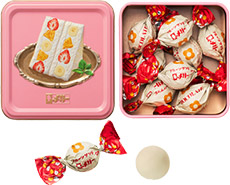 メリーチョコレート はじけるキャンディチョコレート。 フルーツサンド缶 