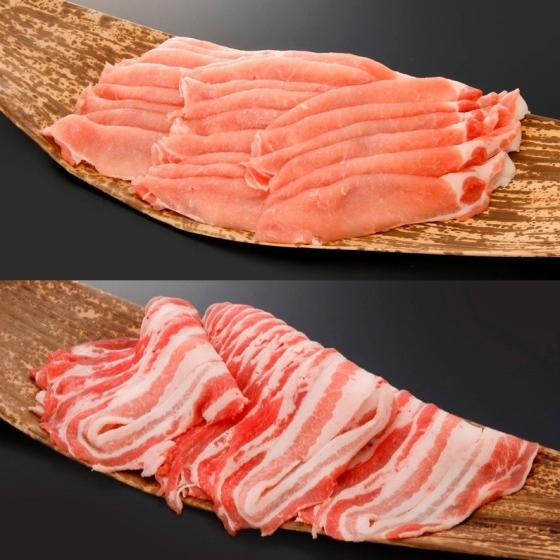 ［販売期間3/7～12］【京阪の精肉5周年】《宮崎県産豚肉 高城の里》しゃぶしゃぶ用（ロース・バラ）各1kg