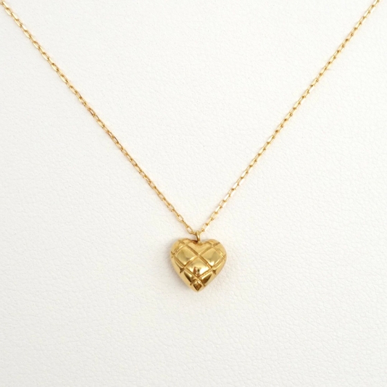 K18 キルティングハートペンダント