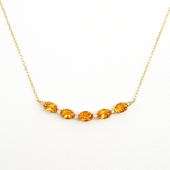 K18 シトリン&ダイヤモンド ネックレス