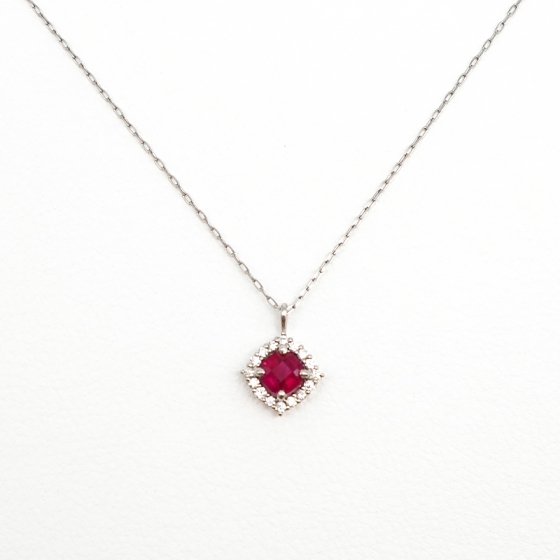Pt ルビー&ダイヤモンド ペンダント