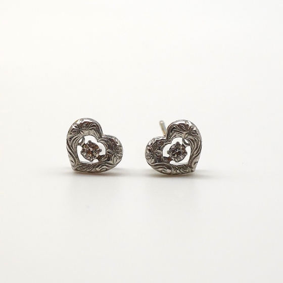 K18/Pt ハート&ダイヤモンド ピアス - 京阪百貨店オンラインストア
