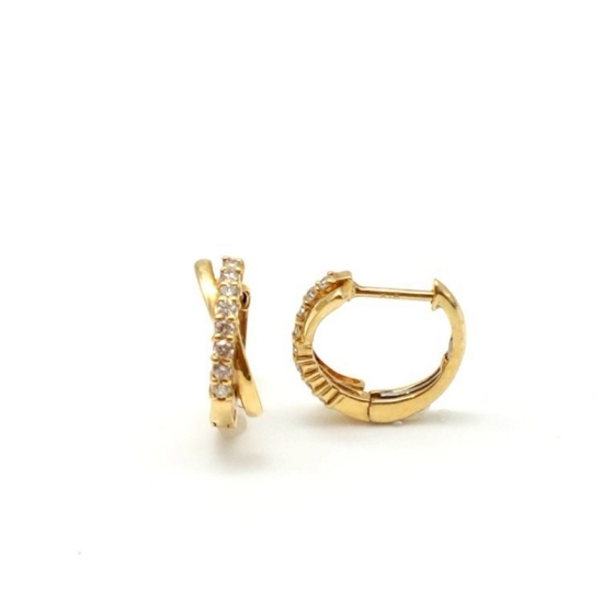 K18 ダイヤモンド フープピアス