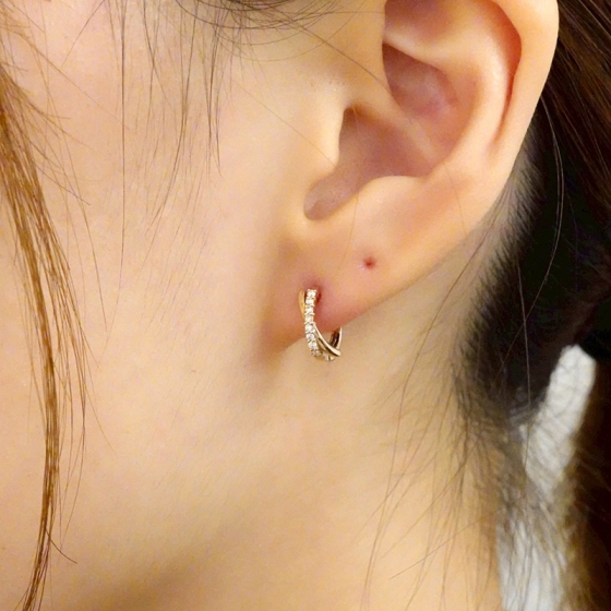 K18PG ダイヤモンド フープピアス - 京阪百貨店オンラインストア