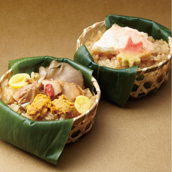 京都 京料理 美濃吉 甘鯛の飯蒸しと鮑と雲丹の飯蒸し