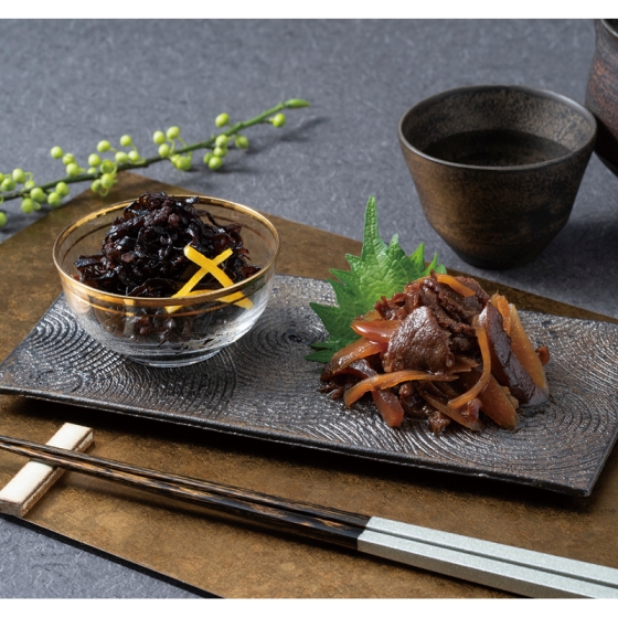京都 京料理 魚三楼 神戸牛と野菜しぐれ煮・昆布佃煮