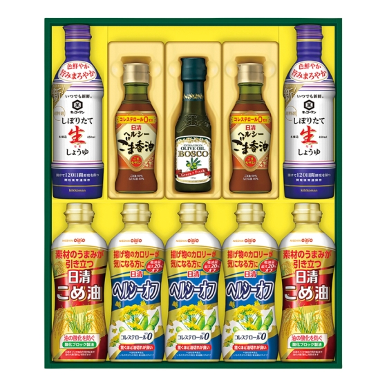 日清 バラエティオイル＆キッコーマンしぼりたて生しょうゆギフト
