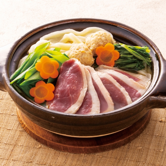 京料理 美濃吉 壬生菜と九条ねぎの合鴨つくね鍋