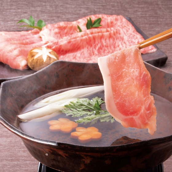 国産黒毛和牛・宮崎県産豚肉「高城の里」しゃぶしゃぶ用