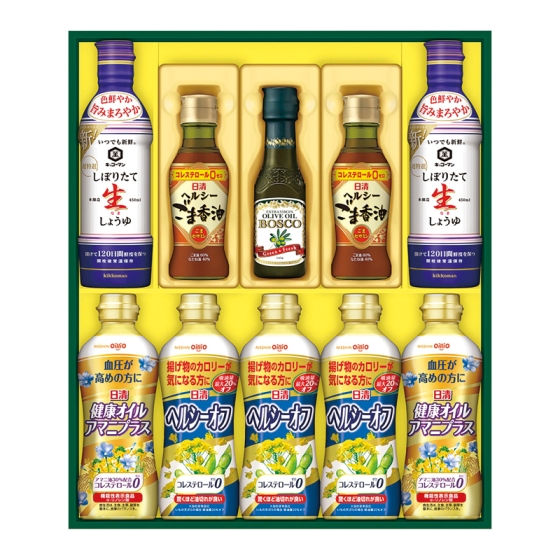 日清 バラエティオイル＆キッコーマンしぼりたて生しょうゆギフト