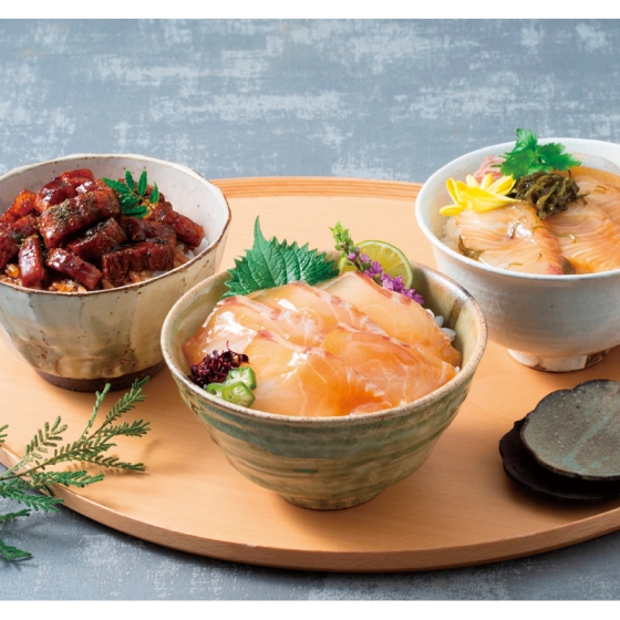 京都 京料理 魚三楼 鯛・勘八・うなぎ丼の素