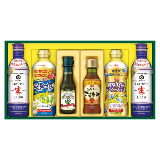 日清 バラエティオイル＆キッコーマンしぼりたて生しょうゆギフト
