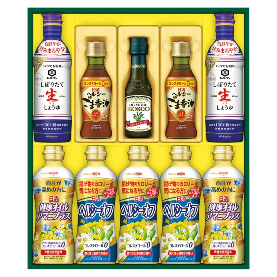 日清 バラエティオイル＆キッコーマンしぼりたて生しょうゆギフト